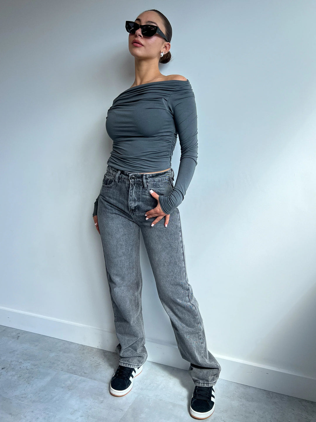Sara - Jeans Dritti in Denim Premium
