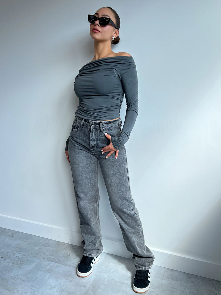 Sara - Jeans Dritti in Denim Premium