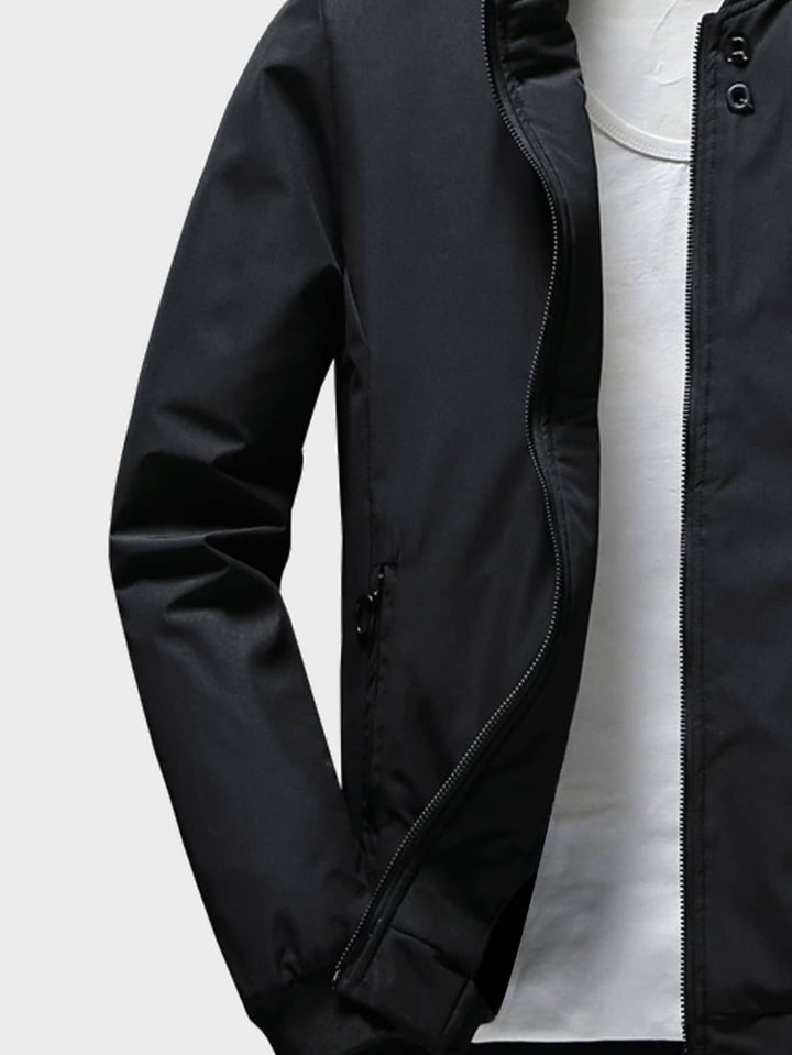 Leo - Giacca con Collo alla Baseball in Pile con Zip
