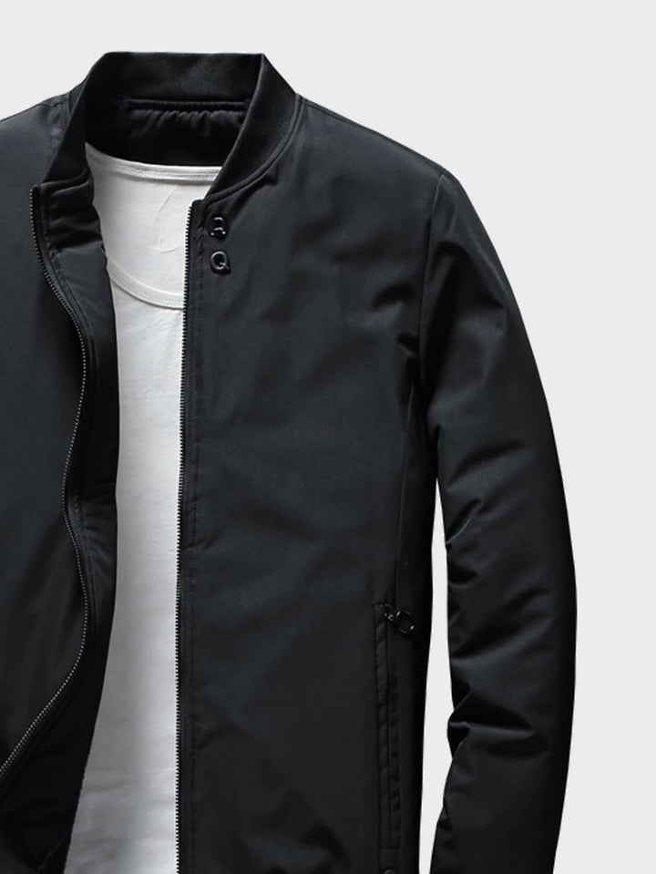 Leo - Giacca con Collo alla Baseball in Pile con Zip