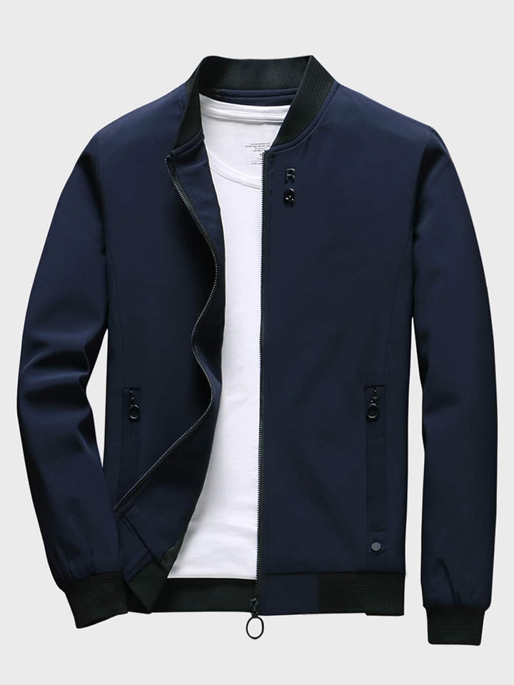 Leo - Giacca con Collo alla Baseball in Pile con Zip