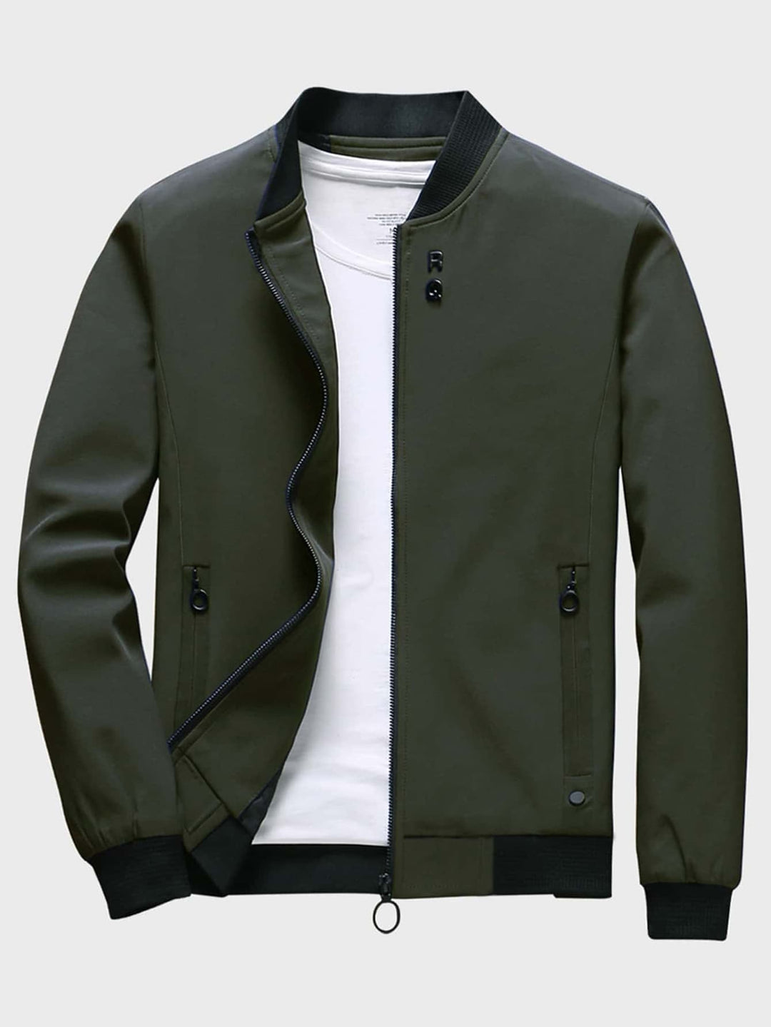 Leo - Giacca con Collo alla Baseball in Pile con Zip