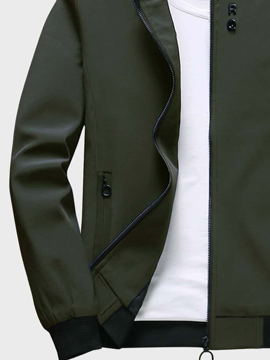 Leo - Giacca con Collo alla Baseball in Pile con Zip