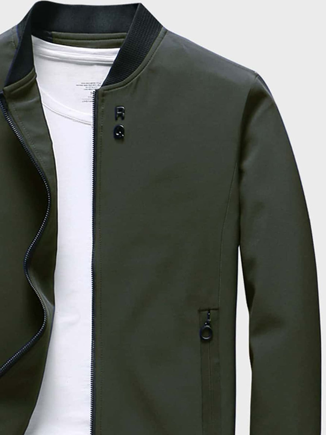 Leo - Giacca con Collo alla Baseball in Pile con Zip