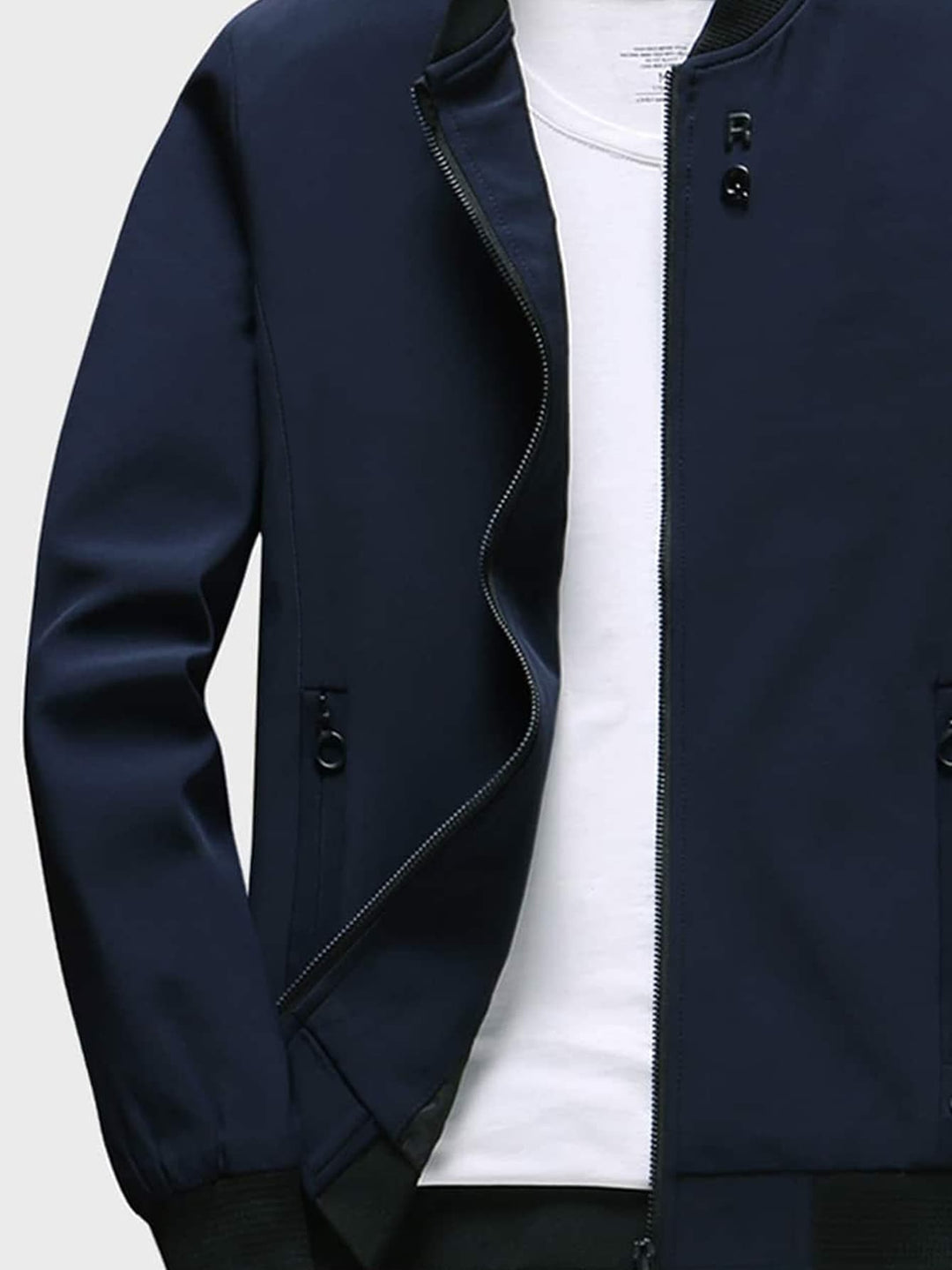 Leo - Giacca con Collo alla Baseball in Pile con Zip