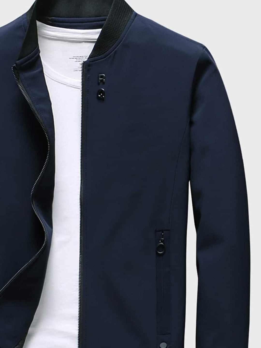 Leo - Giacca con Collo alla Baseball in Pile con Zip