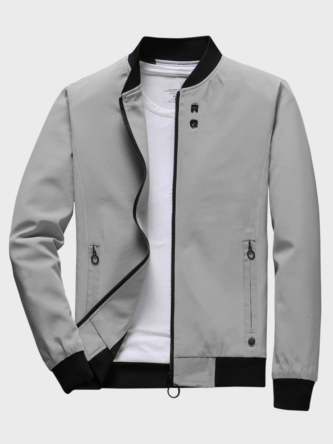 Leo - Giacca con Collo alla Baseball in Pile con Zip