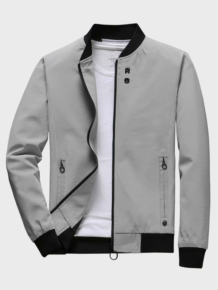 Leo - Giacca con Collo alla Baseball in Pile con Zip