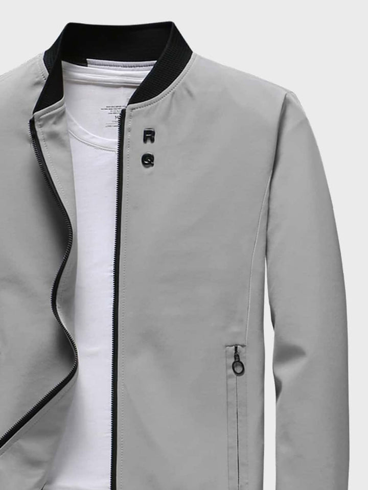 Leo - Giacca con Collo alla Baseball in Pile con Zip