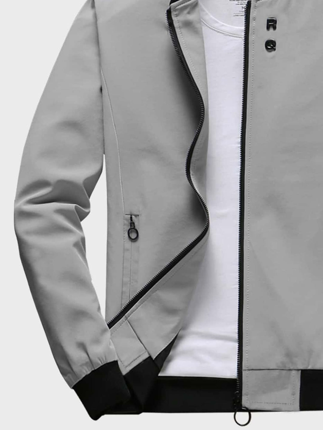 Leo - Giacca con Collo alla Baseball in Pile con Zip