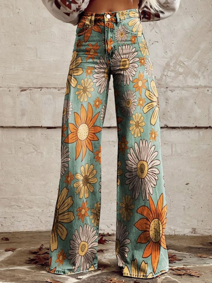 Vintage pantaloni larghi floreali