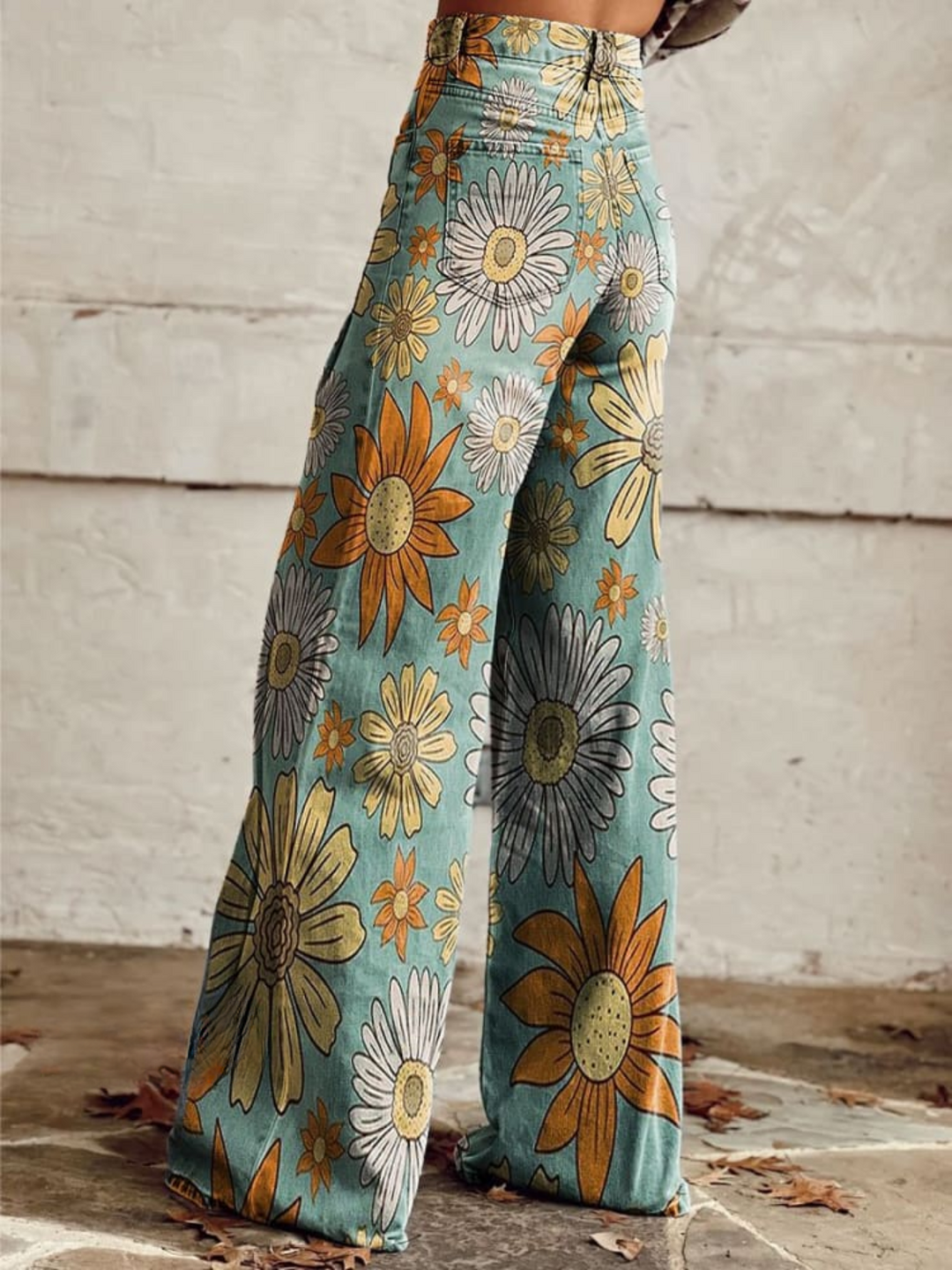 Vintage pantaloni larghi floreali