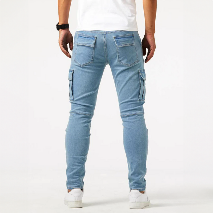 Enzo - Pantaloni cargo in tessuto elasticizzato