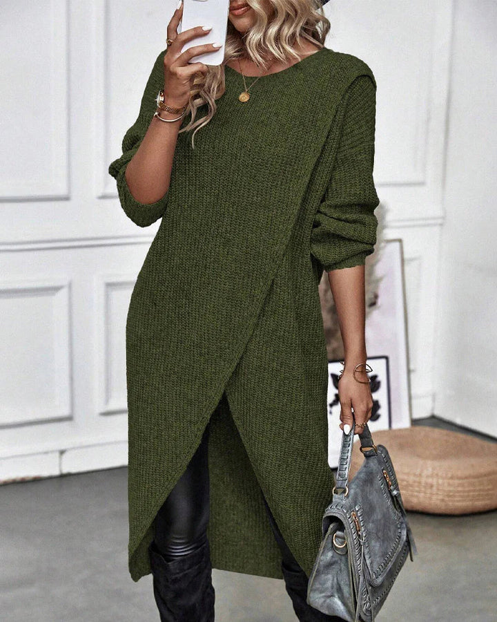 Livia - Elegante Maglione Lungo in Cotone