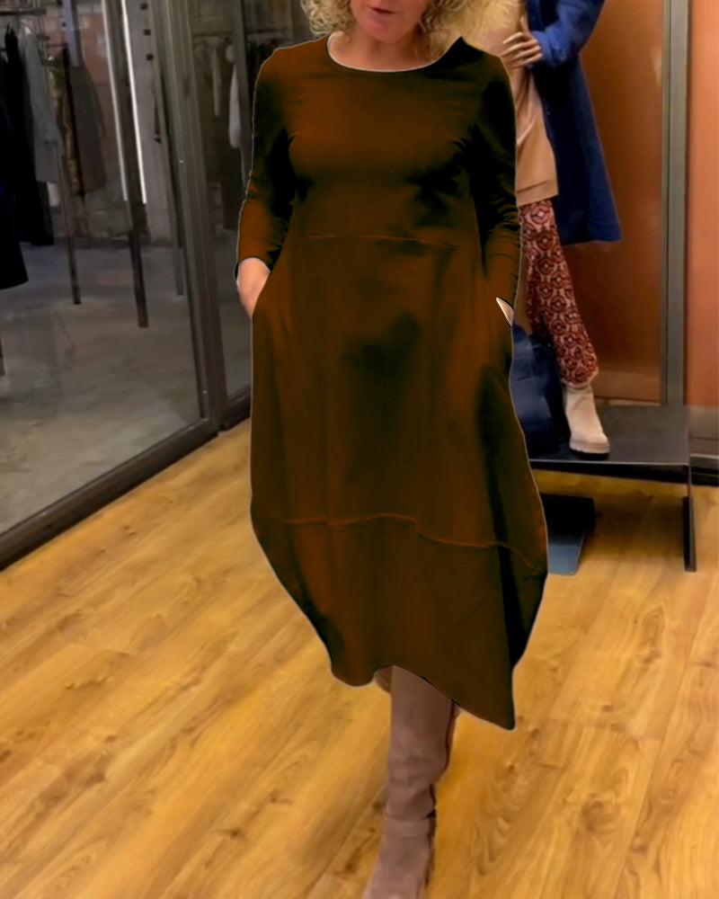 Eva - Vestito Midi Nero con Tasche