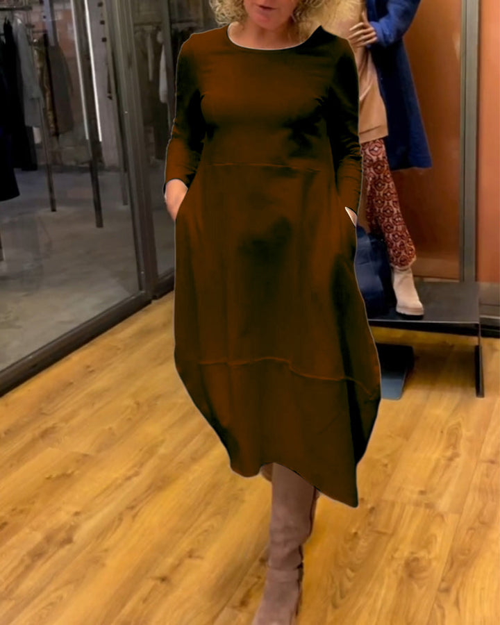 Eva - Vestito Midi Nero con Tasche