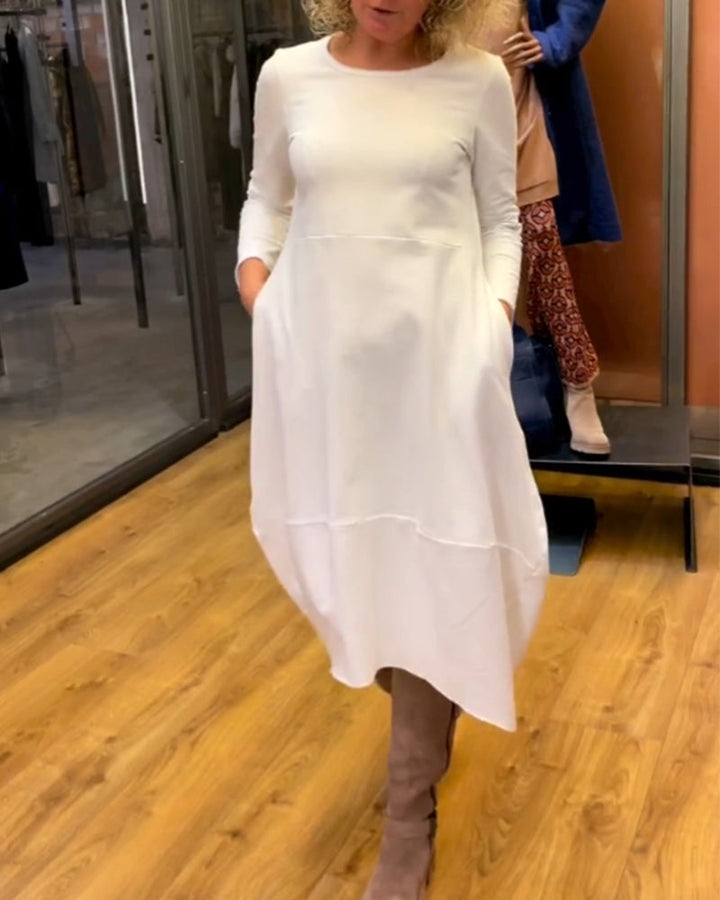 Eva - Vestito Midi Nero con Tasche