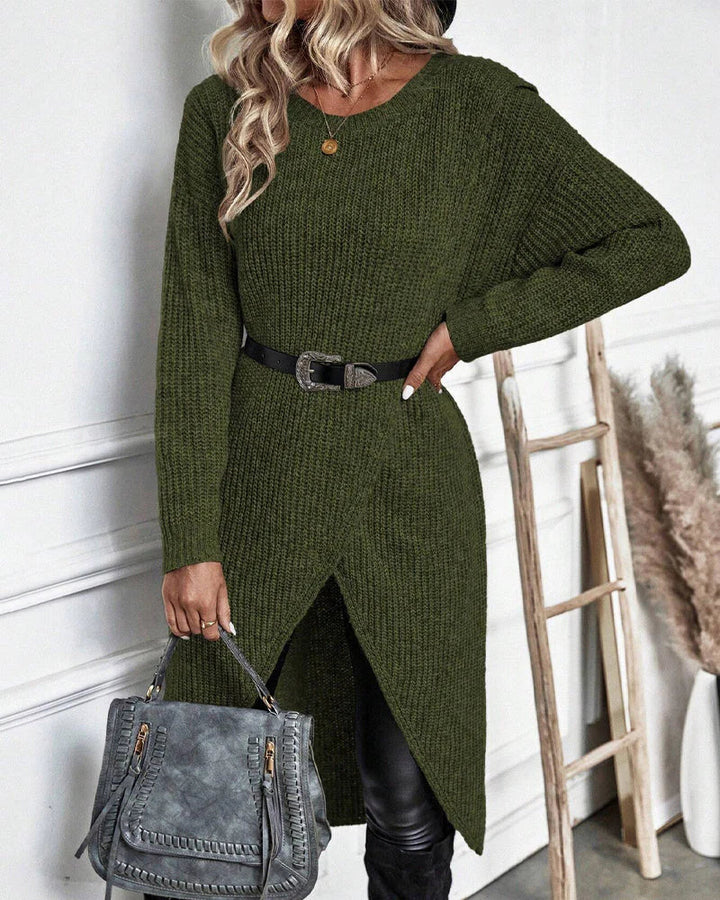 Livia - Elegante Maglione Lungo in Cotone