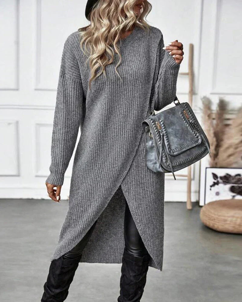 Livia - Elegante Maglione Lungo in Cotone