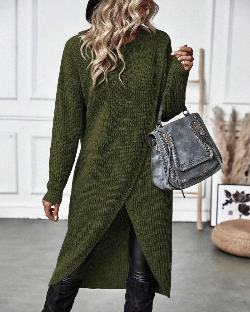 Livia - Elegante Maglione Lungo in Cotone