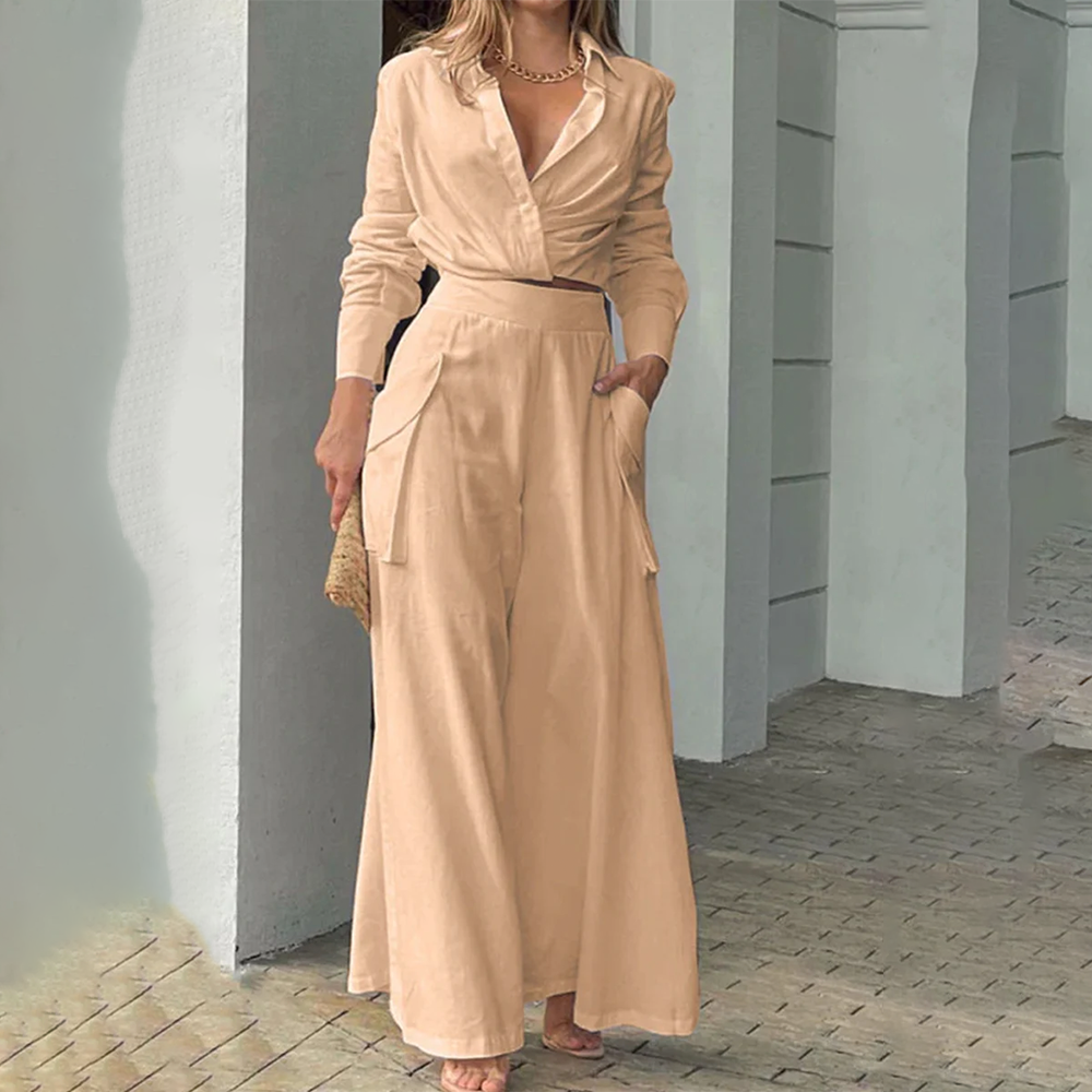 Daria - Set in Mistura di Lana con Collo a Sciarpa