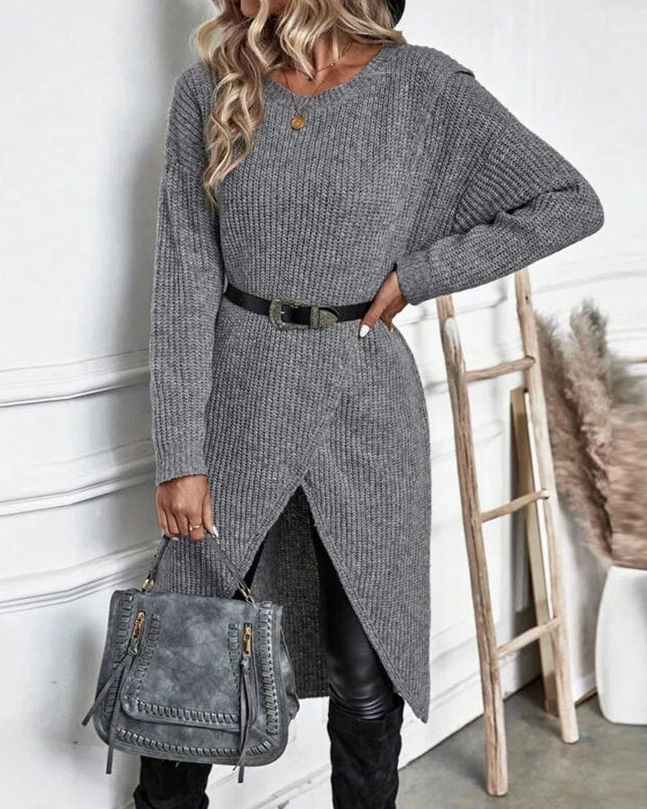 Livia - Elegante Maglione Lungo in Cotone