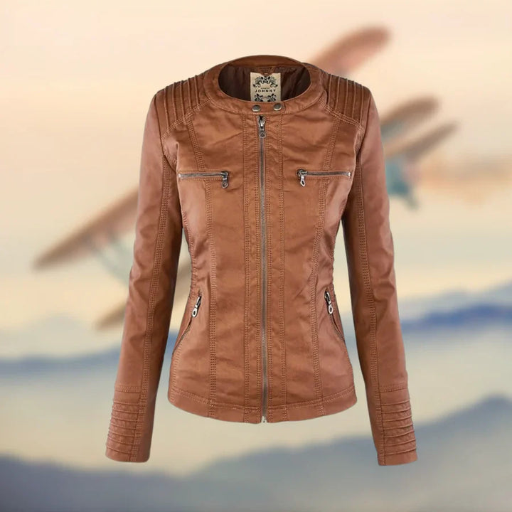 Nina - Giacca in Pelle Premium con Cappuccio