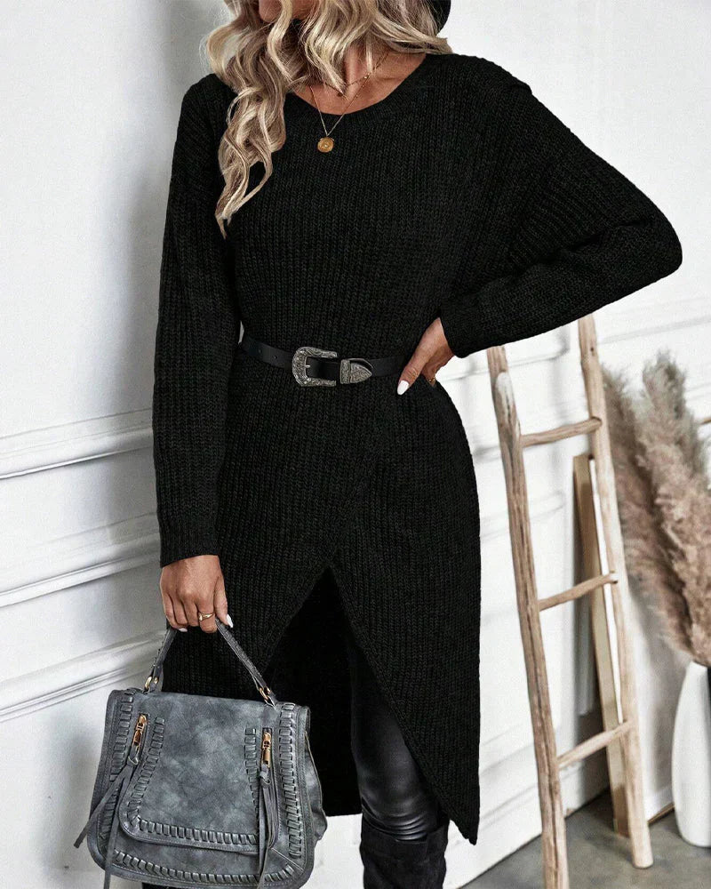 Livia - Elegante Maglione Lungo in Cotone