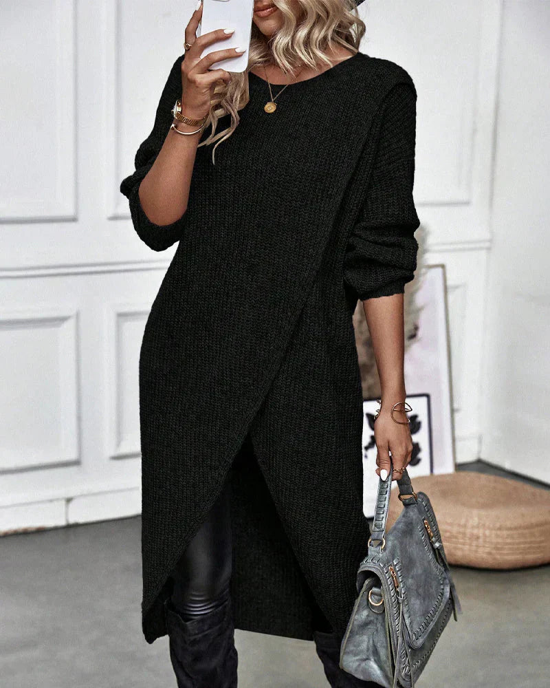 Livia - Elegante Maglione Lungo in Cotone
