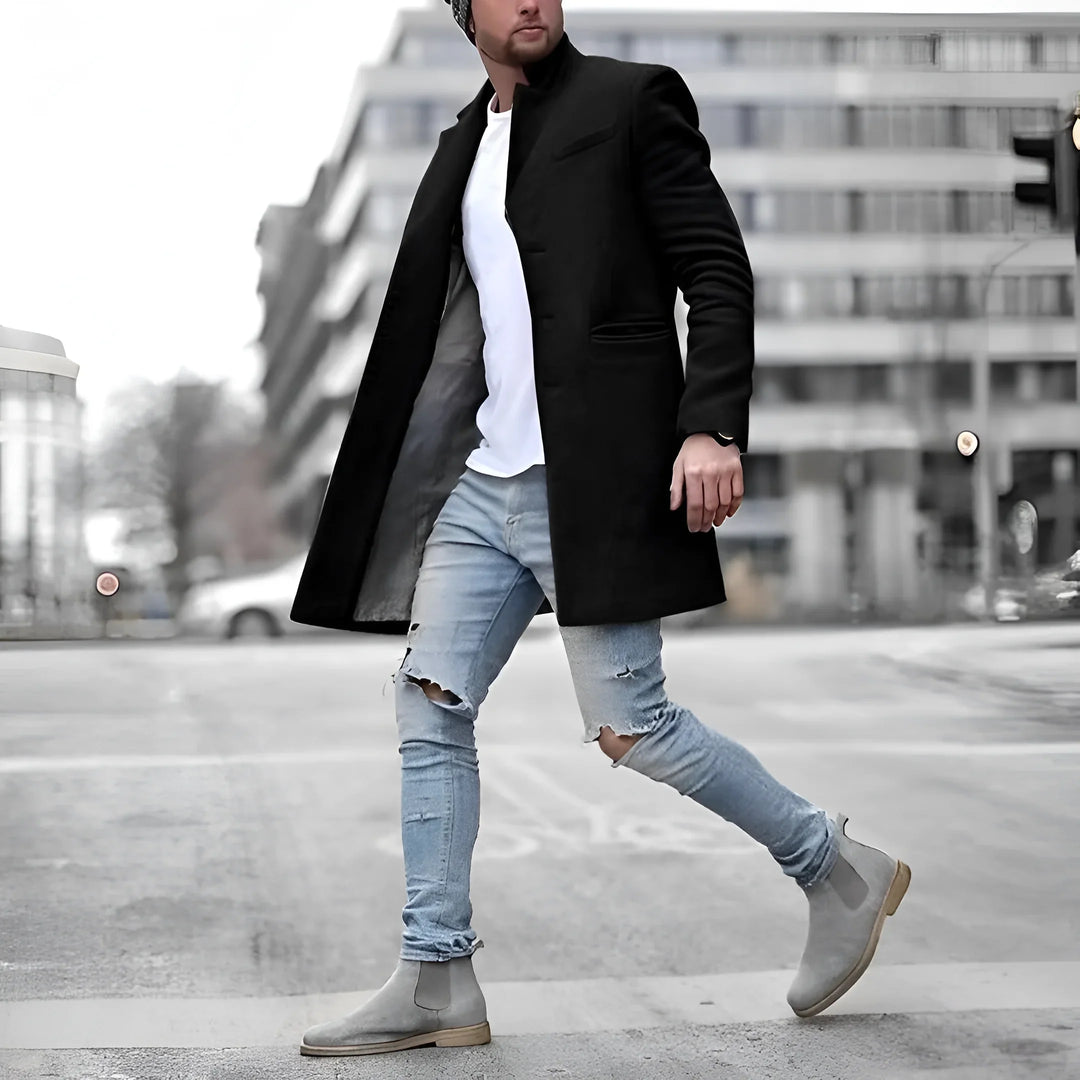 Marco - Elegante cappotto lungo in lana
