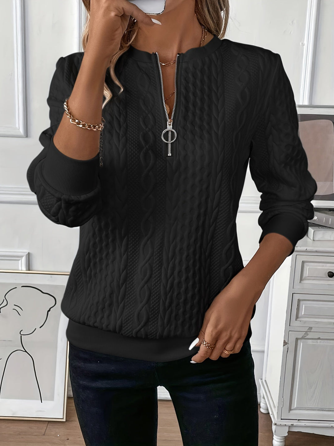 Livia - Felpa con Zip Elegante