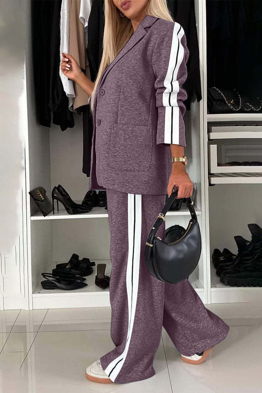 Mara - Set Completo in Cotone con Collo a Contrasto