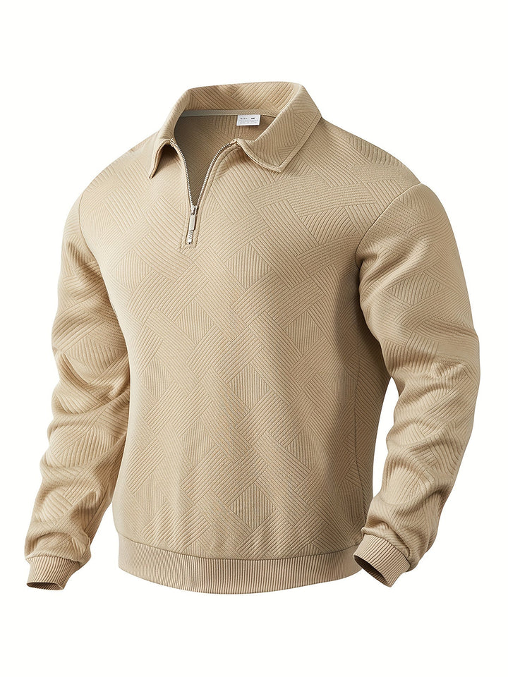 Franco - Maglione Zip-Up Geometrico in Misto Lana
