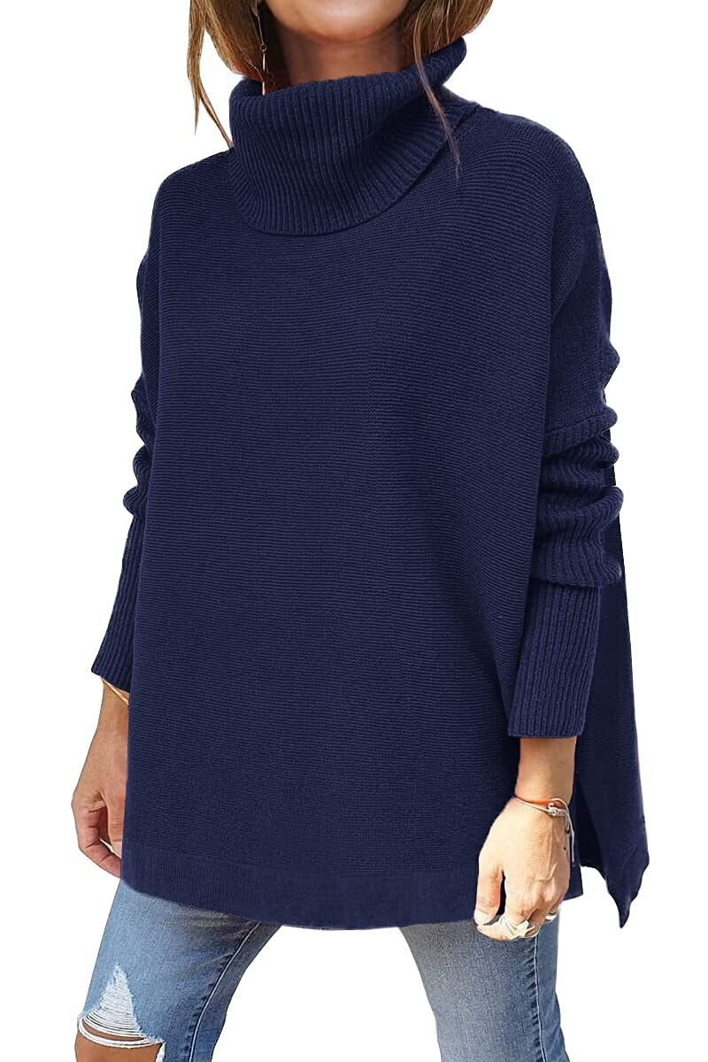 Anna - Maglione Oversized con Collo Alto in Lana