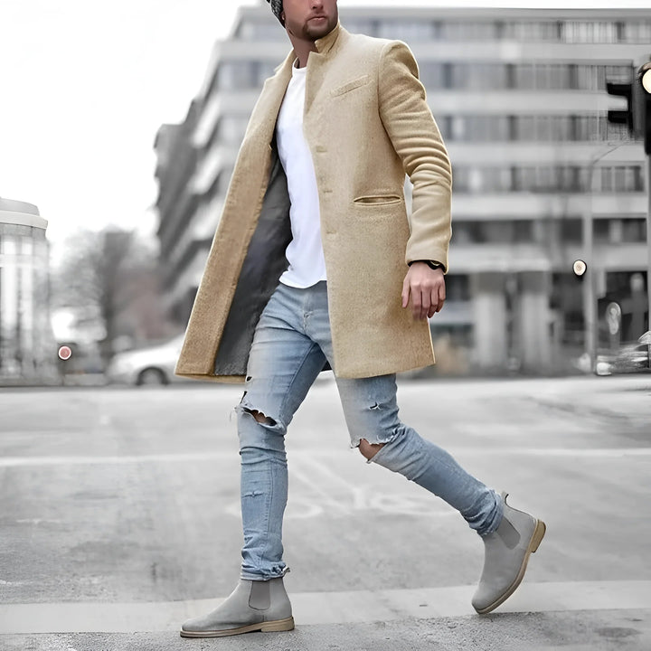 Marco - Elegante cappotto lungo in lana