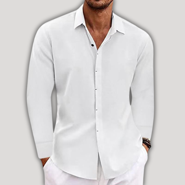 Alessandro - Camicia in Lino a Maniche Lunghe