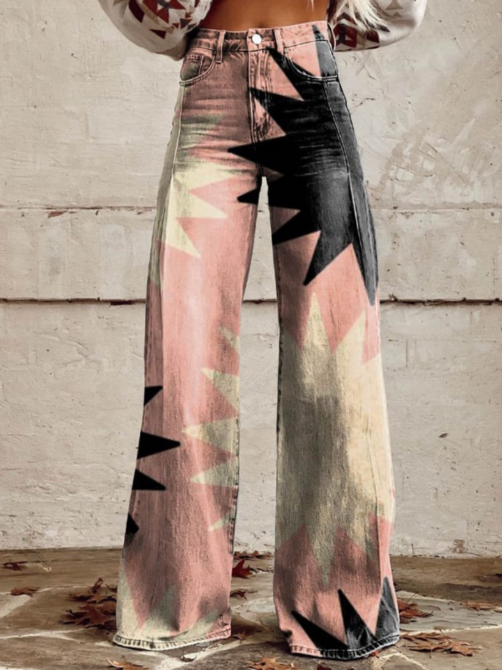 Rosa - Pantaloni Geometrici Ampi