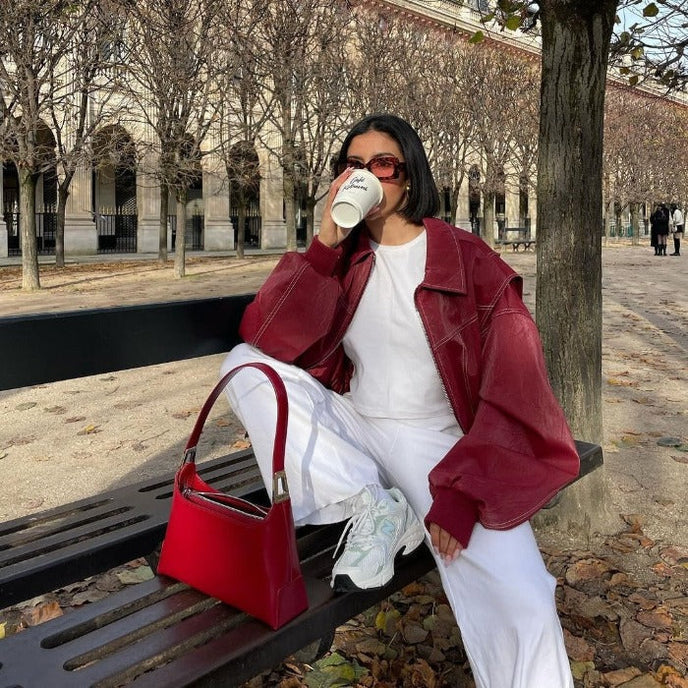Tina - Giacca in pelle oversize