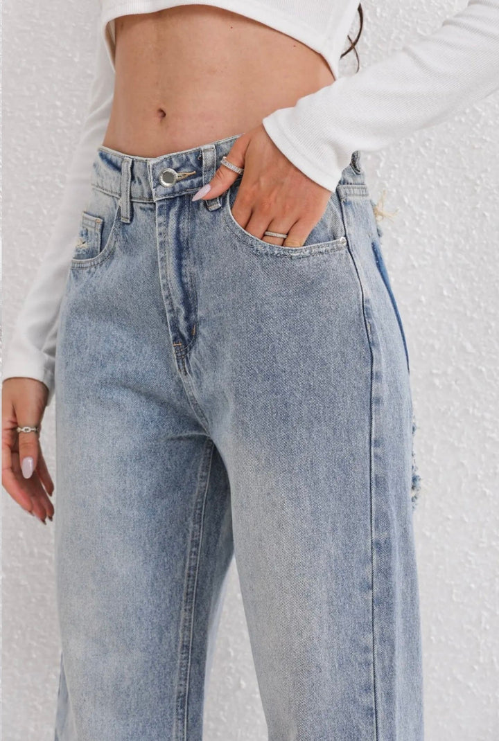 Sara - Jeans Dritti in Denim Premium