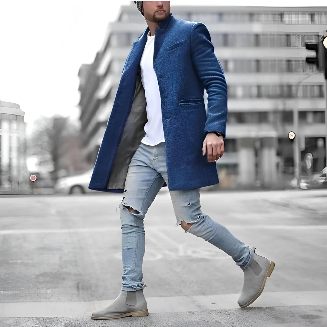Marco - Elegante cappotto lungo in lana