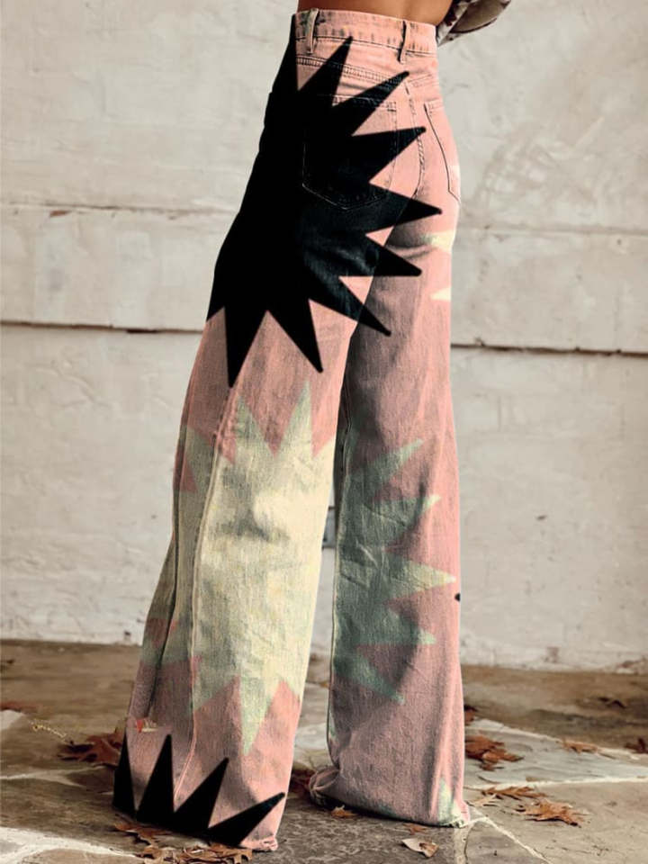 Rosa - Pantaloni Geometrici Ampi
