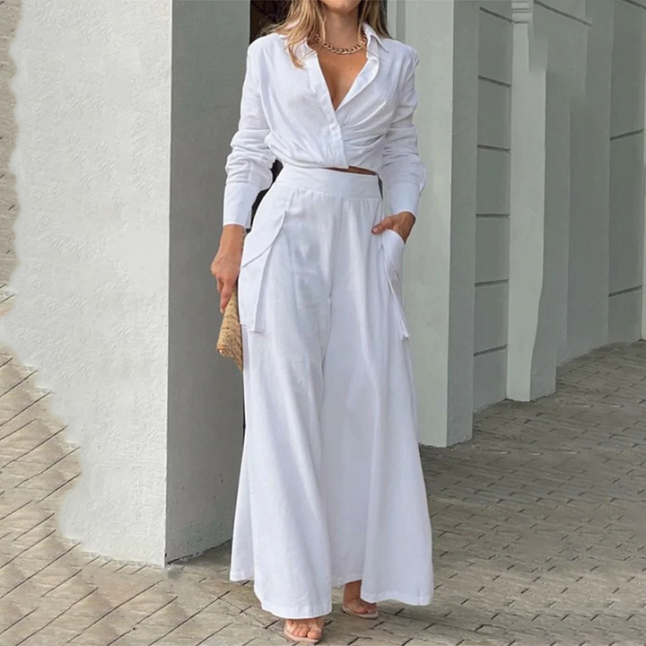 Daria - Set in Mistura di Lana con Collo a Sciarpa