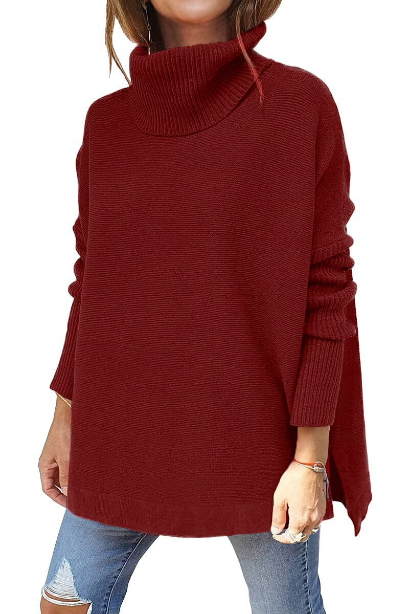 Anna - Maglione Oversized con Collo Alto in Lana