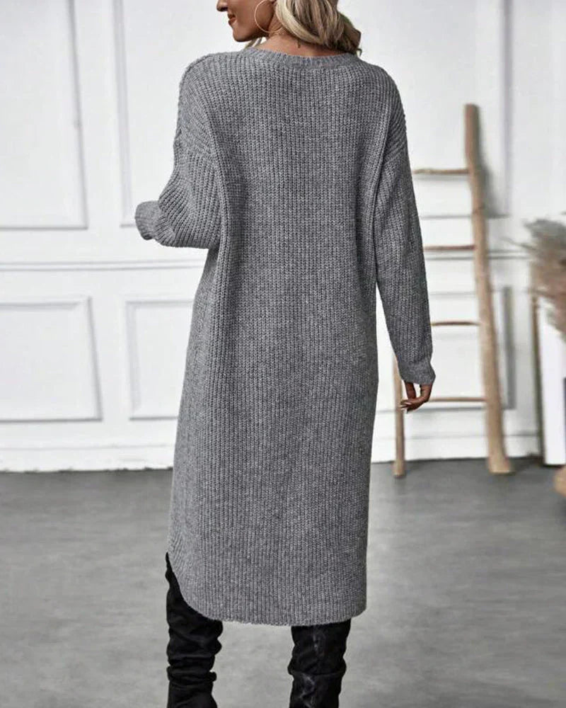 Livia - Elegante Maglione Lungo in Cotone