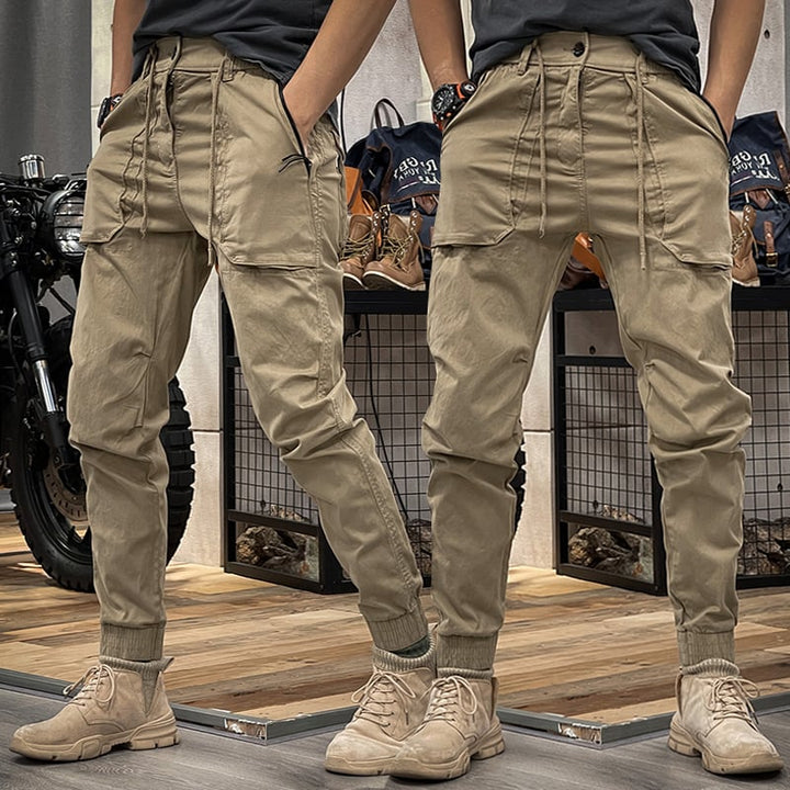 Enzo - Pantaloni Cargo Stretch in Spandex