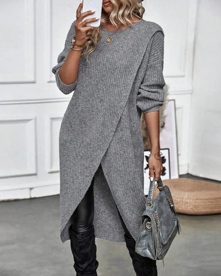 Livia - Elegante Maglione Lungo in Cotone