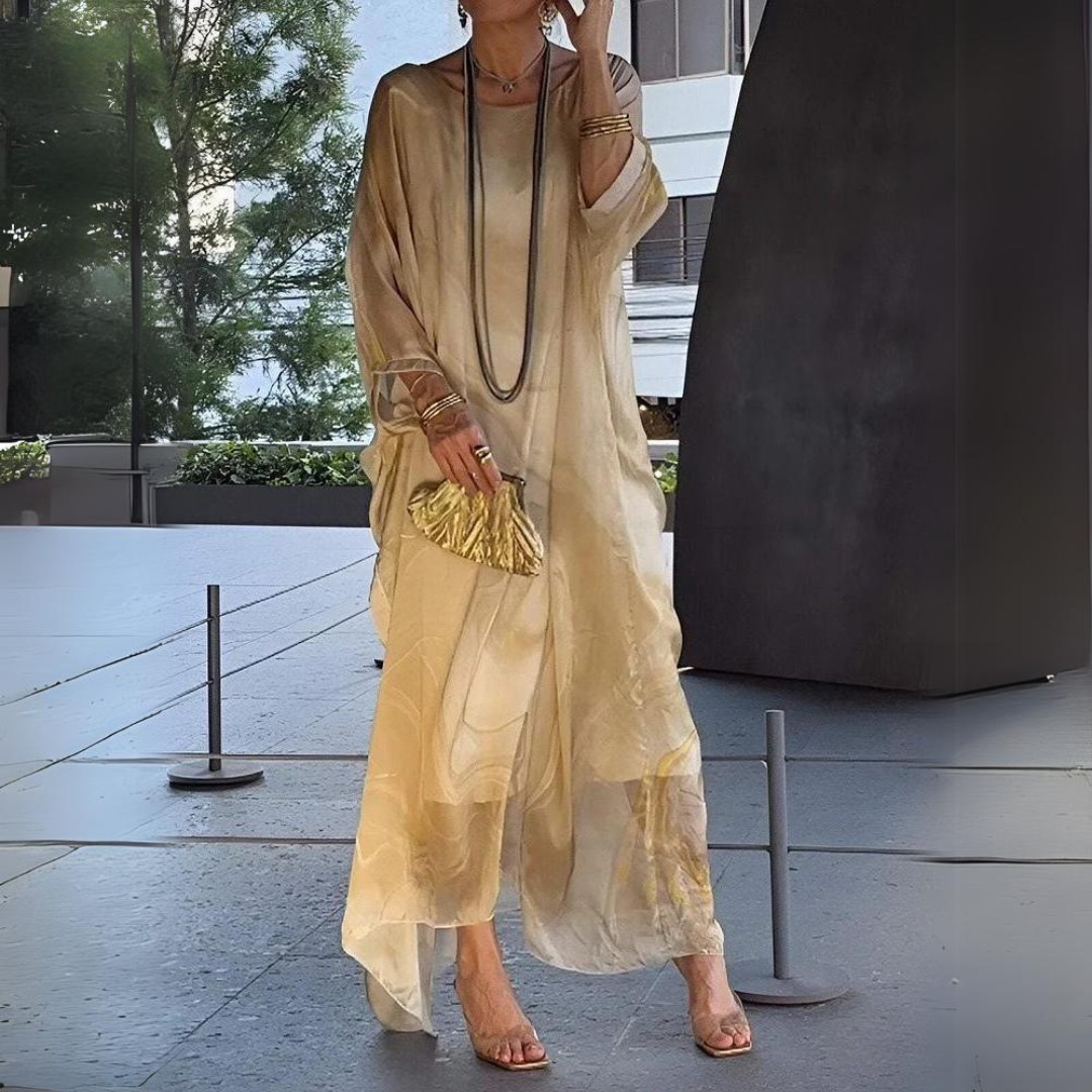 Rosa - Elegante Abito in Chiffon di Seta