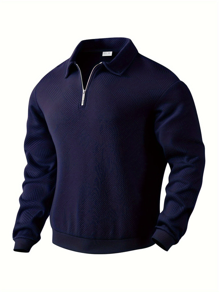 Franco - Maglione Zip-Up Geometrico in Misto Lana