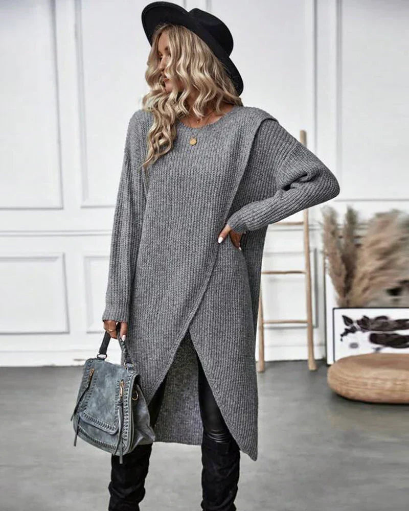 Livia - Elegante Maglione Lungo in Cotone