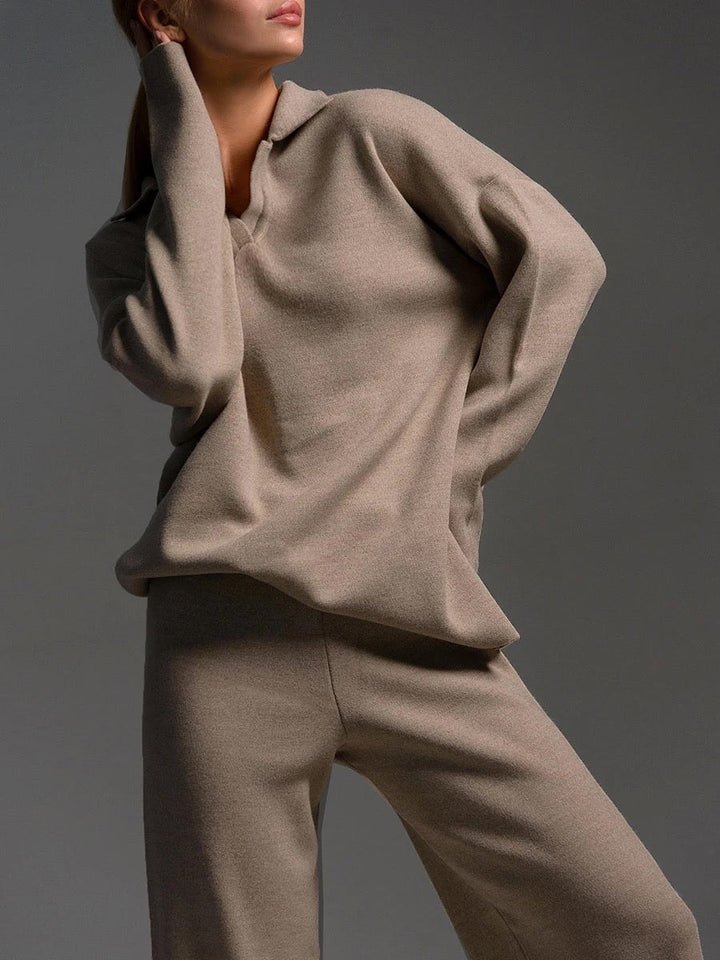 Nina - Set Polo in Cotone con Pantaloni a Zampa